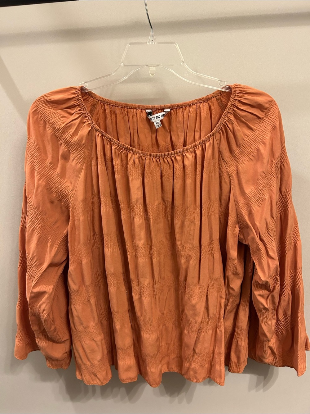 Elizabeth and James Rust Orange Peasant Tunic Blouse